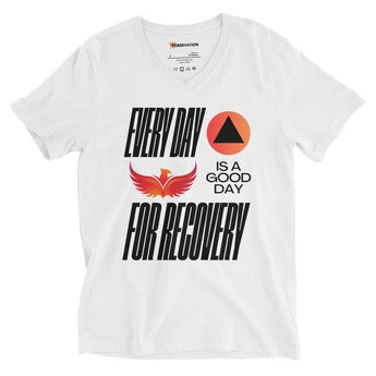 Every Day is a Good Day for Recovery Unisex V-Neck Tee - S | Sobervation