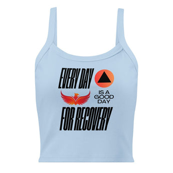 Every Day is a Good Day for Recovery Women's Micro-Rib Tank Top - Solid Baby Blue Blend / XS | Sobervation