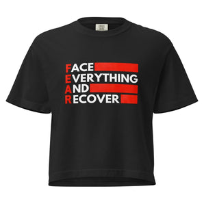 F.E.A.R. Boxy Fit Tee – Face Everything and Recover - S | Sobervation