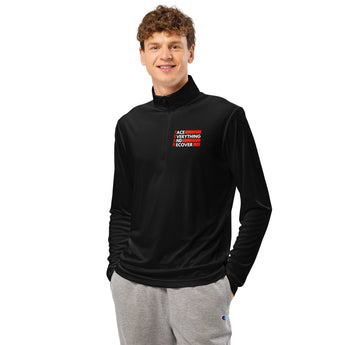 F.E.A.R. – Face Everything and Recover | Lightweight Quarter-Zip Pullover - Black / XS | Sobervation