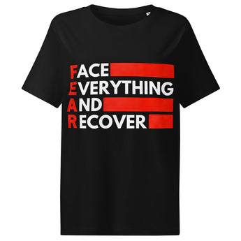 F.E.A.R. (Face Everything and Recover) Organic Tee – Women’s Ribbed Neck Fit - Black / S | Sobervation