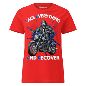 F.E.A.R. (Face Everything and Recover) Skeleton Biker Women's Essential Tee - Red / S | Sobervation
