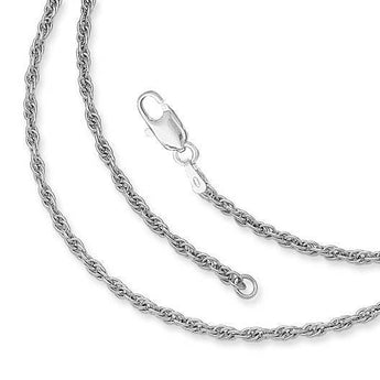 Sterling Silver Rope Chain – Premium 2mm Recovery Jewelry Chain TCH023 - 16" | Sobervation