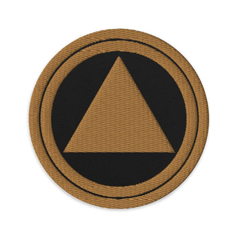 Gold Sobriety Symbol Embroidered Patch - Iron-On Sew-On Pin - Black | Sobervation
