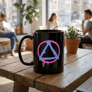Graffiti Sobriety Symbol Black Glossy Mug - 11 oz Mug - Sobervation