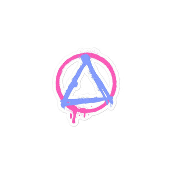 Graffiti Sobriety Symbol: Blue & Pink Vinyl Sticker - 3″×3″ | Sobervation