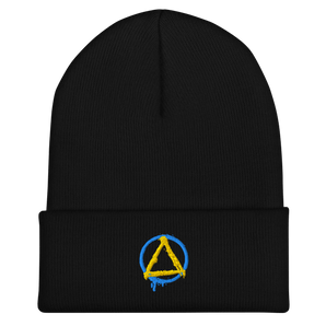Graffiti Sobriety Symbol Cuffed Beanie – Nope Recovery Beanie - Black | Sobervation