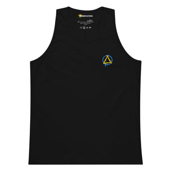 Graffiti Sobriety Symbol Embroidered Men's Premium Tank Top - Black / S | Sobervation