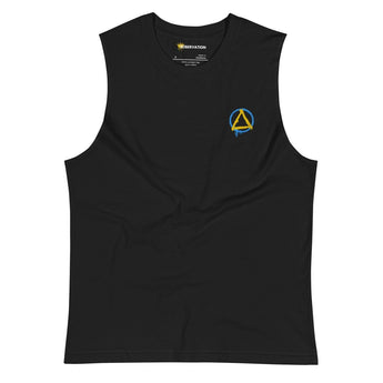 Graffiti Sobriety Symbol Embroidered Unisex Muscle Shirt - Black / S | Sobervation