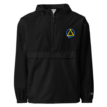 Graffiti Sobriety Symbol Embroidered Packable Jacket – Recovery and Sobriety Outerwear - S | Sobervation