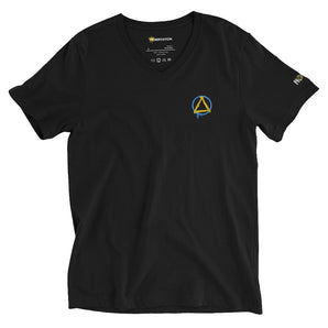 Graffiti Sobriety Symbol Embroidered Unisex V-Neck Tee - Black / S | Sobervation