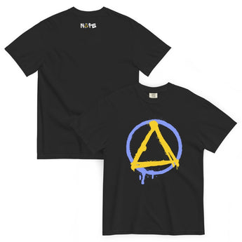 Graffiti Sobriety Symbol Heavyweight Tee – Nope Recovery Apparel - Black / S | Sobervation