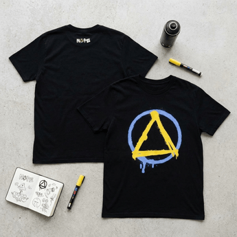 Graffiti Sobriety Symbol NOPE Essential Tee – Streetwear Recovery Apparel - Black Graphic Print T Shirt - Sobervation