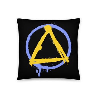 Graffiti Sobriety Symbol Nope Pillow – Recovery Home Decor - 18″×18″ | Sobervation