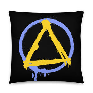 Graffiti Sobriety Symbol Nope Pillow – Recovery Home Decor - 22″×22″ | Sobervation