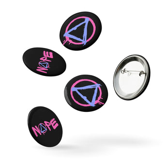 Graffiti Sobriety Symbol & NOPE Pin Button Set – Streetwear Recovery Pins - Default Title | Sobervation