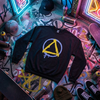 Graffiti Sobriety Symbol Sweatshirt – Nope Recovery Apparel - Black Sweatshirt - Sobervation