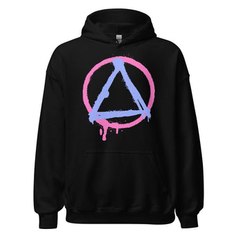 Graffiti Sobriety Symbol Hoodie – Streetwear Recovery Apparel - Black / S | Sobervation