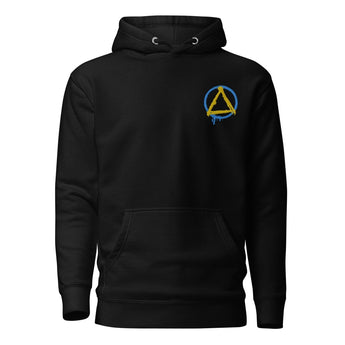 Graffiti Sobriety Symbol Premium Hoodie – Embroidered Recovery Apparel - Black / S | Sobervation