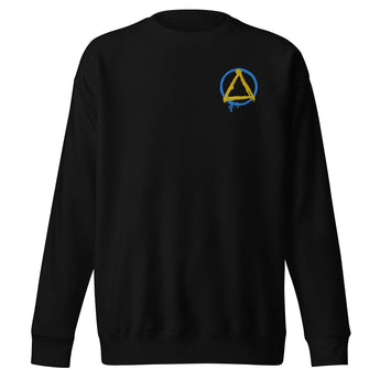 Graffiti Sobriety Symbol Premium Sweatshirt – Embroidered Recovery Apparel - Black / S | Sobervation