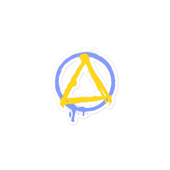 Graffiti Sobriety Symbol Yellow & Blue Vinyl Sticker - 3″×3″ | Sobervation