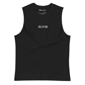 Gratitude Embroidered Unisex Muscle Shirt - S | Sobervation