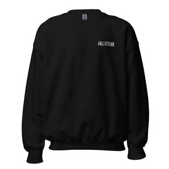 Gratitude Embroidered Sweatshirt – Graffiti Sobriety Symbol - Black / S | Sobervation