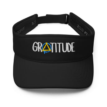 Gratitude Embroidered Visor | Flexfit 8110 - Black | Sobervation