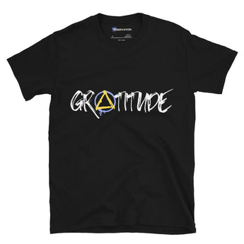 Gratitude Essential Unisex Tee - Inspirational Recovery T-Shirt - Black / S | Sobervation