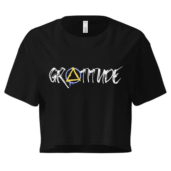 Gratitude Graffiti Crop Top – Recovery Triangle Edition - XS | Sobervation
