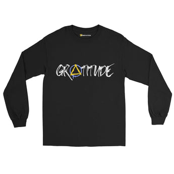 Gratitude Long Sleeve Tee – Essential Recovery Collection - Black / S | Sobervation