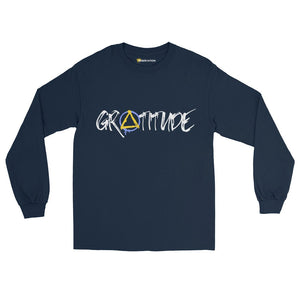 Gratitude Long Sleeve Tee – Essential Recovery Collection - Navy / S | Sobervation