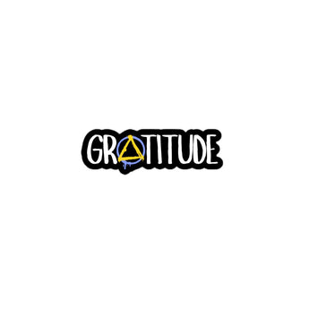 Gratitude Recovery Triangle Sticker – Sobriety Symbol Vinyl Sticker - 3″×3″ | Sobervation