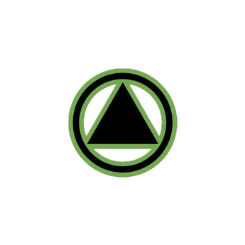 Green Sobriety Symbol Sticker – Renewal Recovery Reminder Sticker - 3″×3″ | Sobervation