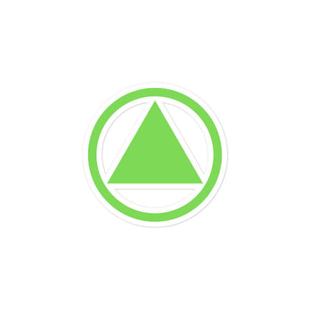 Green Sobriety Triangle Bubble-Free Sticker – Minimalist Recovery Symbol - 3″×3″ | Sobervation