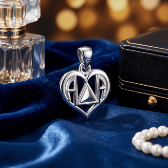 Heart & Recovery Symbol Sterling Silver Pendant – AA or NA TPD6350 - TPD6349 - AA Symbol Pendant - Sobervation