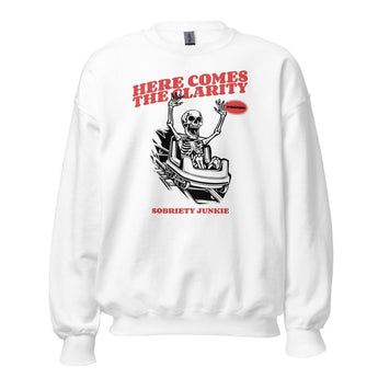 Here Comes the Clarity Sweatshirt – Sobriety Junkie Roller Coaster - S | Sobervation