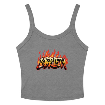 Hot Like Sobriety – Women’s Ribbed Tank - Athletic Heather / XS | Sobervation