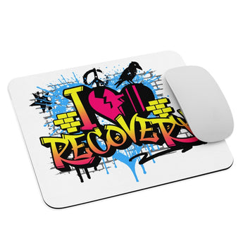 I Heart Recovery Mouse Pad – Motivational Recovery Desk Accessory - Default Title | Sobervation