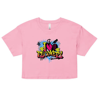 I Heart Recovery Women’s Crop Top – Street-Style Sober Fashion - Bubblegum / XS | Sobervation
