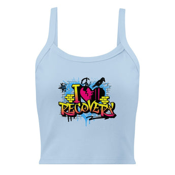 I Heart Recovery Women’s Micro-Rib Tank – Confidence in Color - Solid Baby Blue Blend / XS | Sobervation