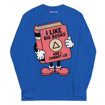 I Like Big Books – Men’s Long Sleeve Recovery Tee - Royal / S | Sobervation