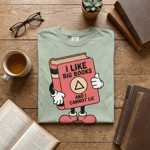 I Like Big Books – Unisex Heavyweight Recovery Tee - Bay Heavyweight Graphic Print Tee - Sobervation