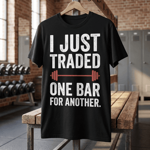 I Traded One Bar For Another Sobriety T-Shirt | Funny Recovery Tee - S Graphic Print T Shirt - Sobervation