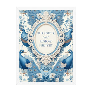 In Sobriety, We Restore Harmony – Framed Sobriety Art - White / 18″×24″ | Sobervation