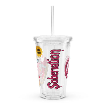 Jammin' to Sobriety Clear Tumbler – Sip Happy, Stay Sober - Default Title | Sobervation
