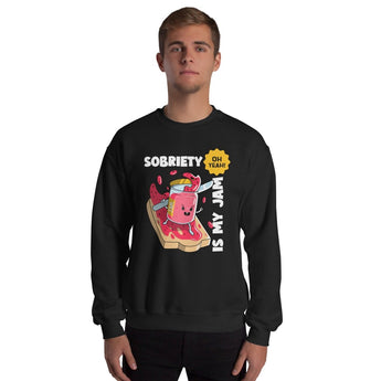 Sobriety is My Jam Sweatshirt – Fun Recovery Apparel - Black / S | Sobervation