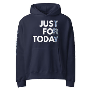 Just for Today Camo Crown Oversized Hoodie – Streetwear with Substance - Navy / S | Sobervation