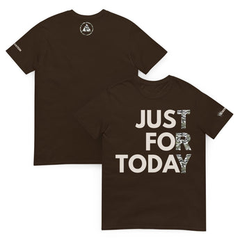 Just for Today Camo T-Shirt – Bold Sobriety Streetwear - Dark Chocolate / S | Sobervation