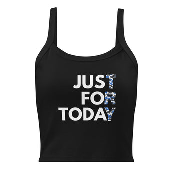 Just for Today Camo – Women’s Micro-Rib Tank - Solid Black Blend / XS | Sobervation